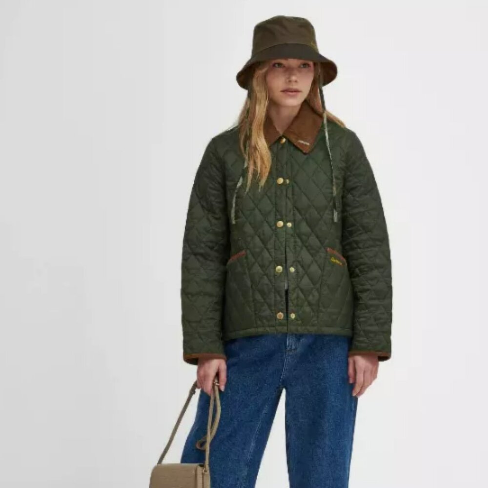 Olive ~ Barbour 30th Anniversary Cropped Liddesdale Jacket MSRP$330 British Chic